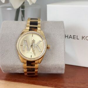 NWT Michael Kors Janelle Three-Hand Two-Tone Stainless Steel Watch 36mm
